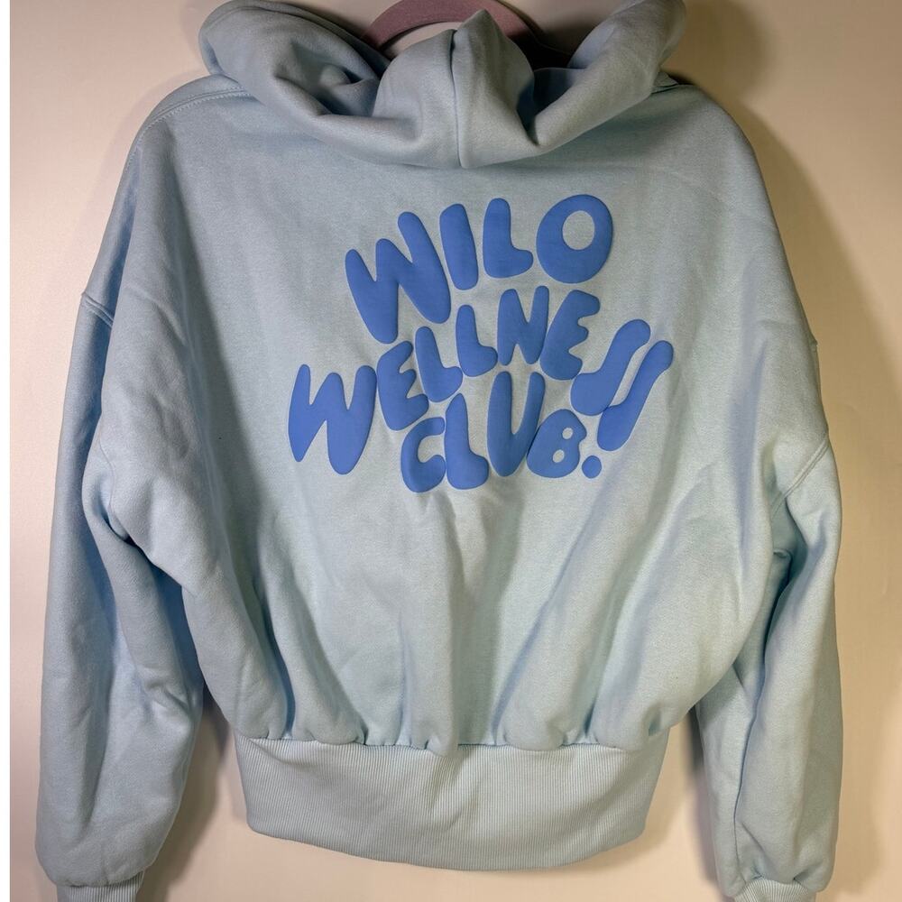 Wilo The Label Wellness Club Crop Zip Hoodie Blue Women’s Size M - Picture 8 of 8